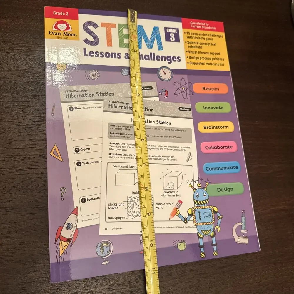 NEW Stem Lessons and Challenges Grade 3 Evan-Moor Paperback Workbook Home School